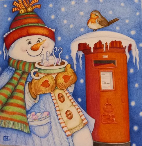 Carrie-Anne, Winter warmer, coloured pencils.